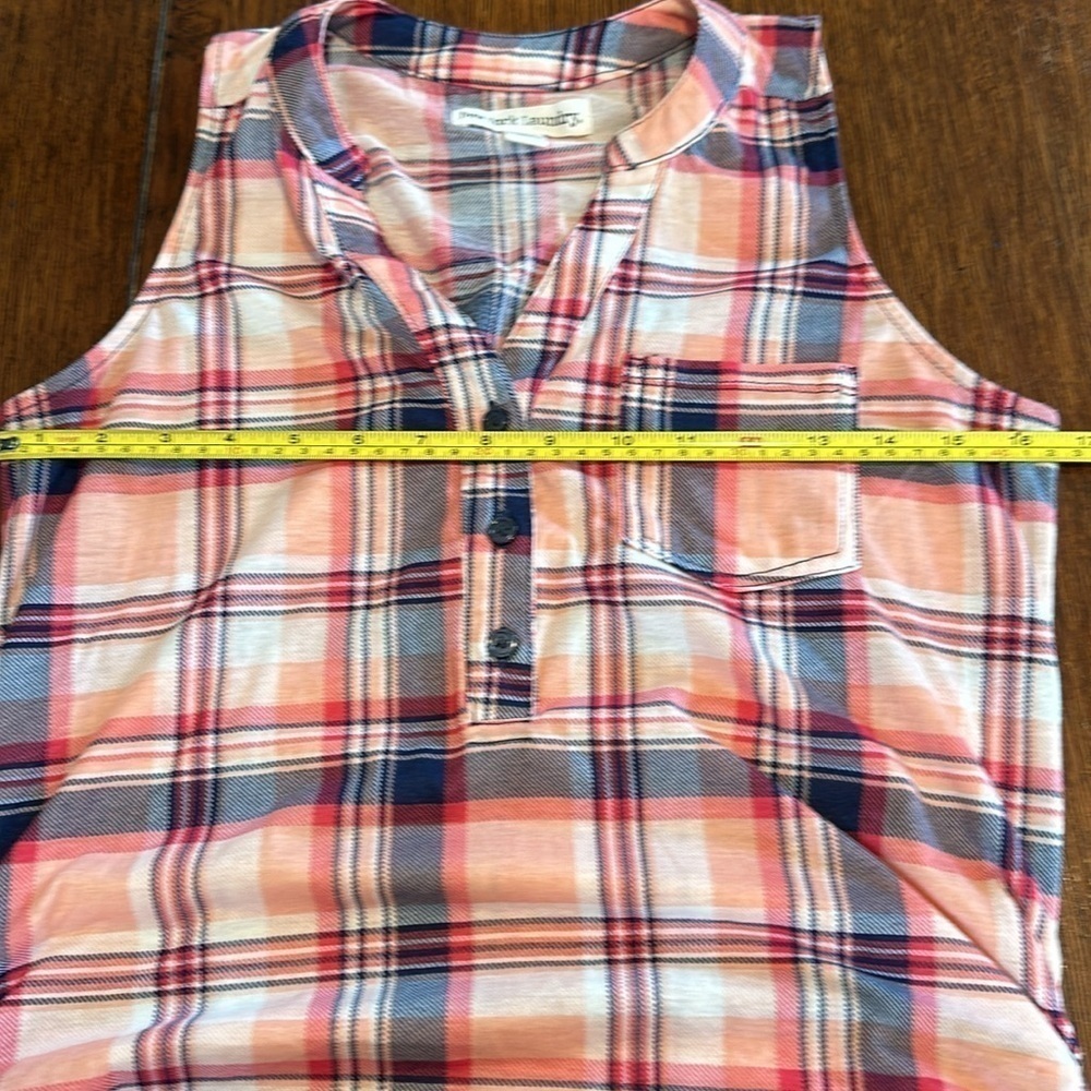 New York Laundry  1/2 button plaid  tank top size S - Picture 6 of 10